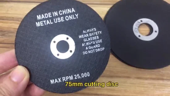 Disco de corte súper fino negro de 107*1*16 mm para metal, acero al carbono, acero aleado, acero inoxidable, etc.